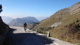 Bergradler auf Wanderweg